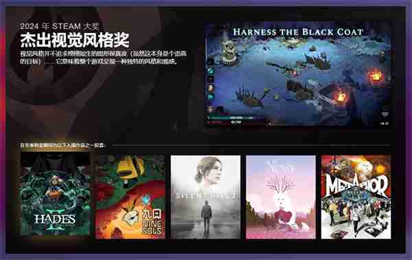 Steam公布2024大奖入围名单 《黑神话》三项提名