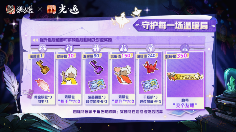 温暖组局,与光同行!《狼人杀官方》X《光·遇》特别活动温暖上线