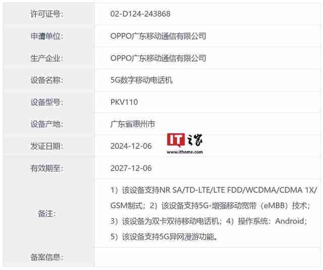 OPPO PKV110手机证件照公示,电池额定容量5640mAh