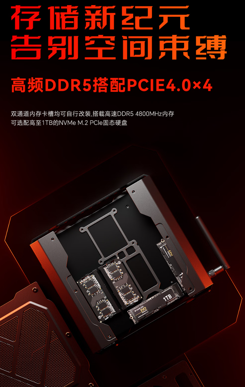 天钡游刃 X 迷你主机 GODX 开售:AMD Ryzen 9 6900HX 处理器 + RX 6600LE 8G 独显,首发 3279 元