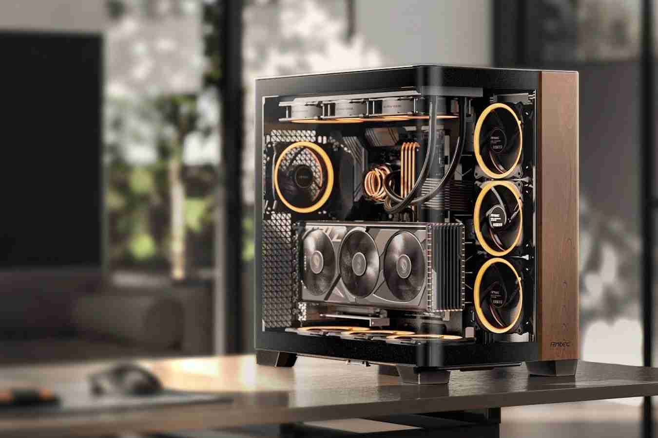 单片曲面弯玻 + 木饰板，安钛克推出全塔海景房机箱 C8 Curve Wood