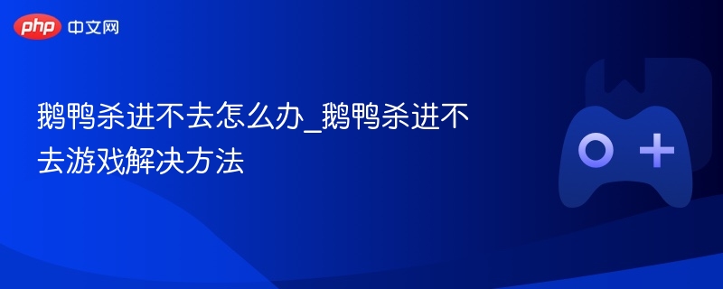 鹅鸭杀进不去游戏解决方法分享，解决游戏进入问题的实用指南