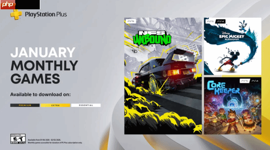 PS+一月会免阵容公布：《极品飞车22》《传奇米老鼠：重制版》等大作!