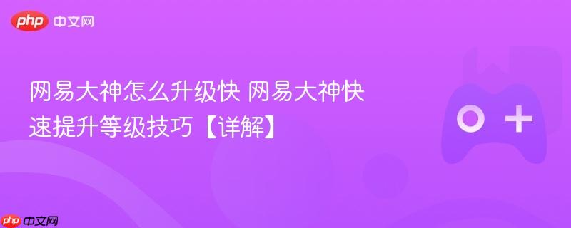 网易大神快速升级攻略与技巧详解