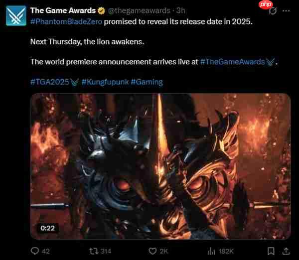 定档TGA!《影之刃零》将于2025 TGA公布发售日期