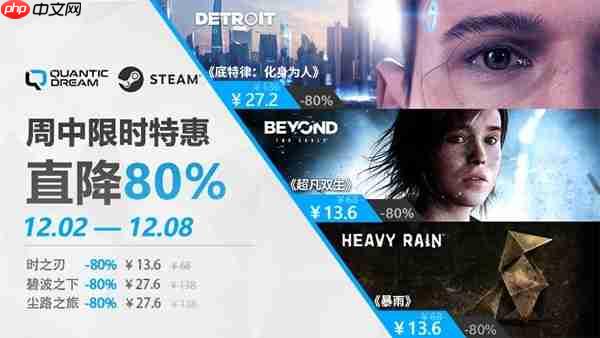 冬日暖心特惠！Quantic Dream全阵容开启史低周促